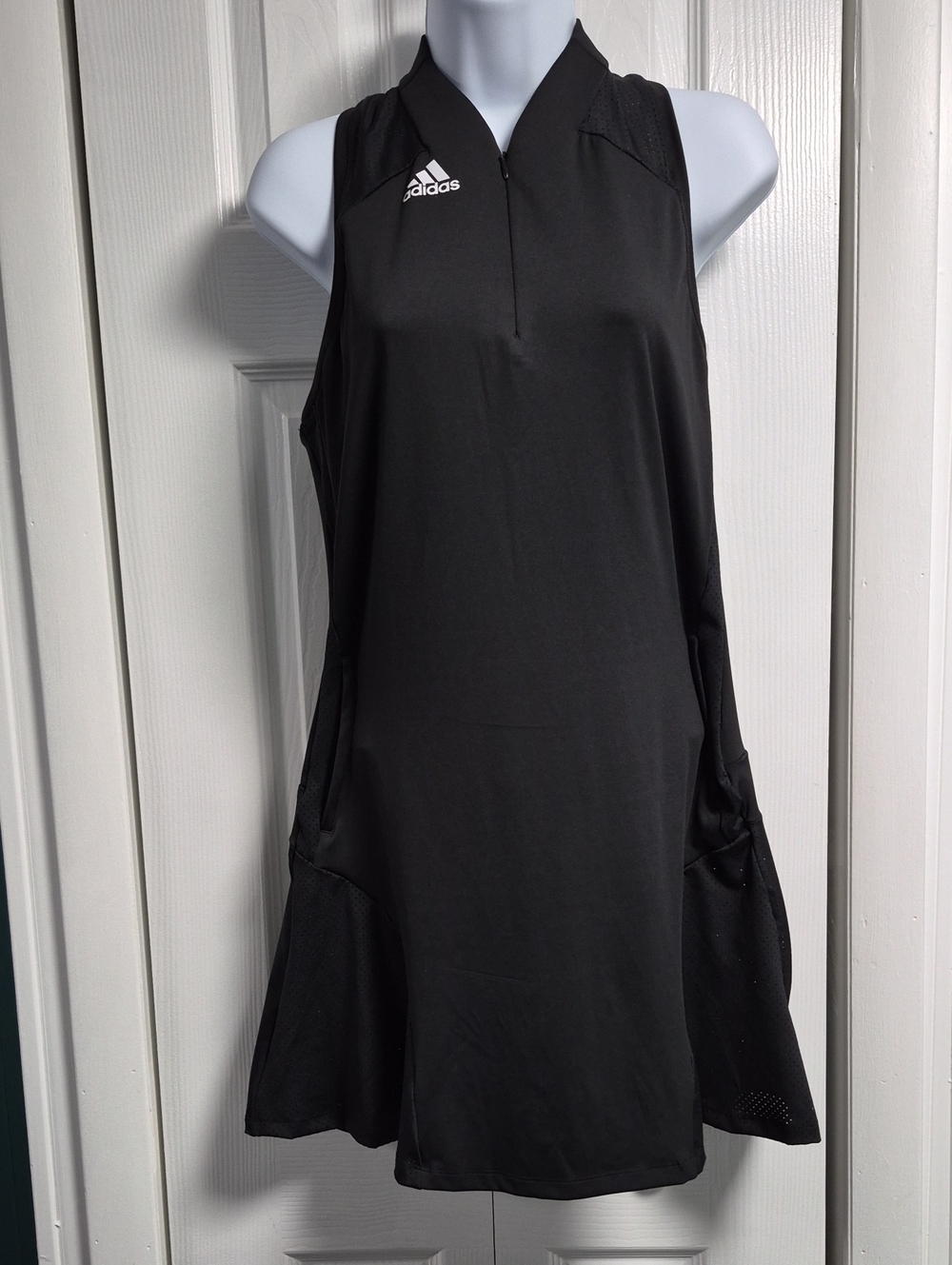 Women's Adidas Black Sleeveless Polo Tennis Dress Small